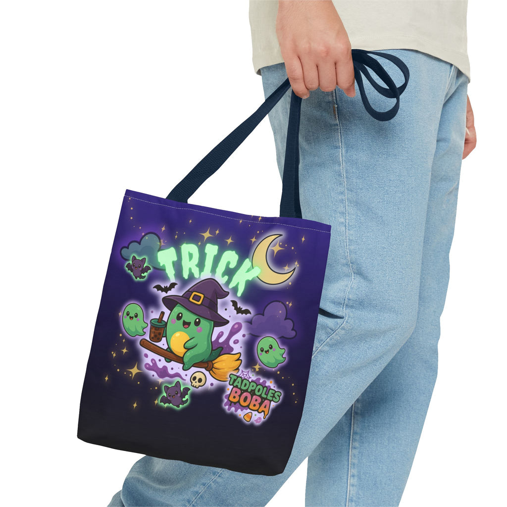 Whimsical Halloween Tote Bag, Cute Trick or Treat Bag, Kawaii Halloween Style, Fun Eco-Friendly Shopping Bag, Ideal for Parties and Gift