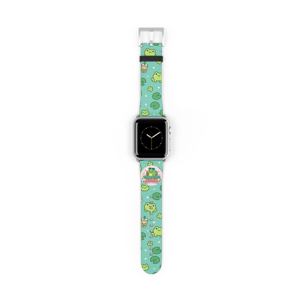 Frog Boba Watch Band — Cute Green Frog & Bubble Tea Apple Watch Strap