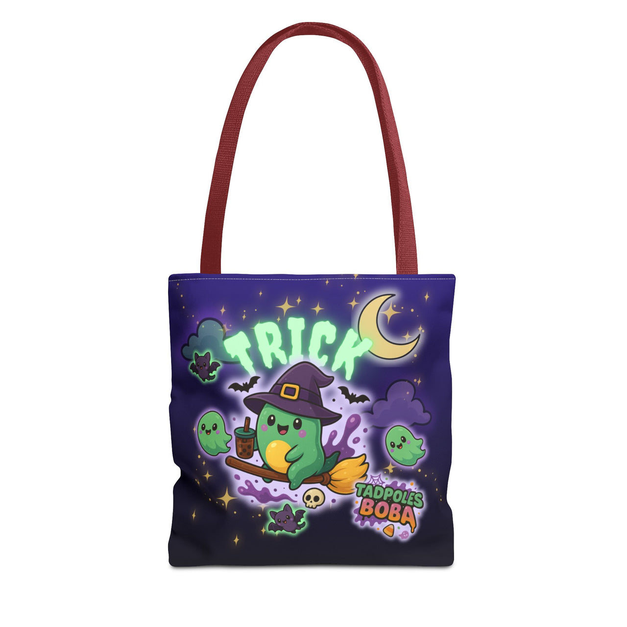 Whimsical Halloween Tote Bag, Cute Trick or Treat Bag, Kawaii Halloween Style, Fun Eco-Friendly Shopping Bag, Ideal for Parties and Gift