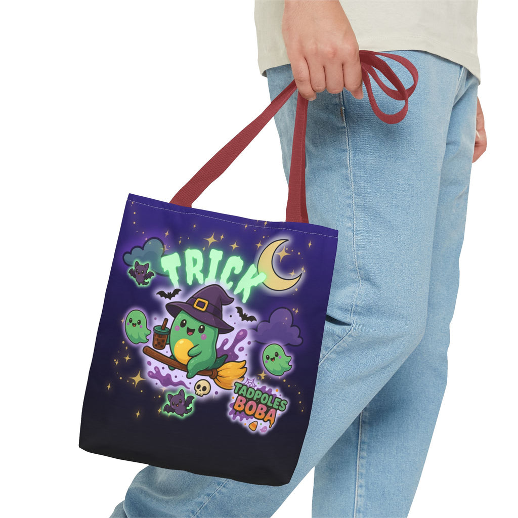 Whimsical Halloween Tote Bag, Cute Trick or Treat Bag, Kawaii Halloween Style, Fun Eco-Friendly Shopping Bag, Ideal for Parties and Gift
