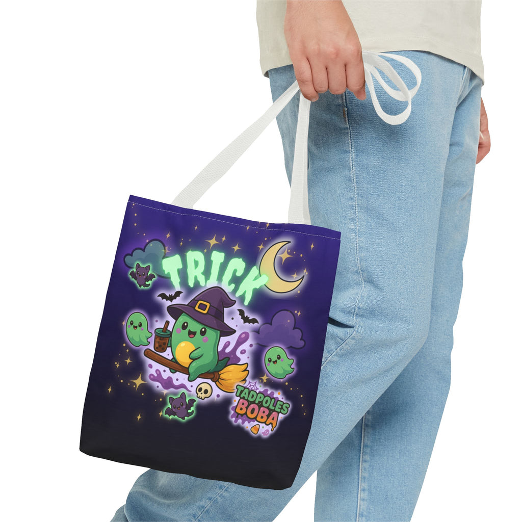 Whimsical Halloween Tote Bag, Cute Trick or Treat Bag, Kawaii Halloween Style, Fun Eco-Friendly Shopping Bag, Ideal for Parties and Gift