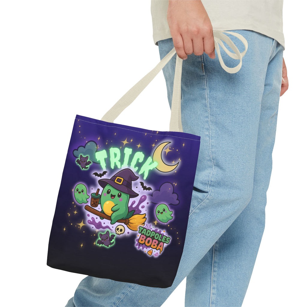 Whimsical Halloween Tote Bag, Cute Trick or Treat Bag, Kawaii Halloween Style, Fun Eco-Friendly Shopping Bag, Ideal for Parties and Gift
